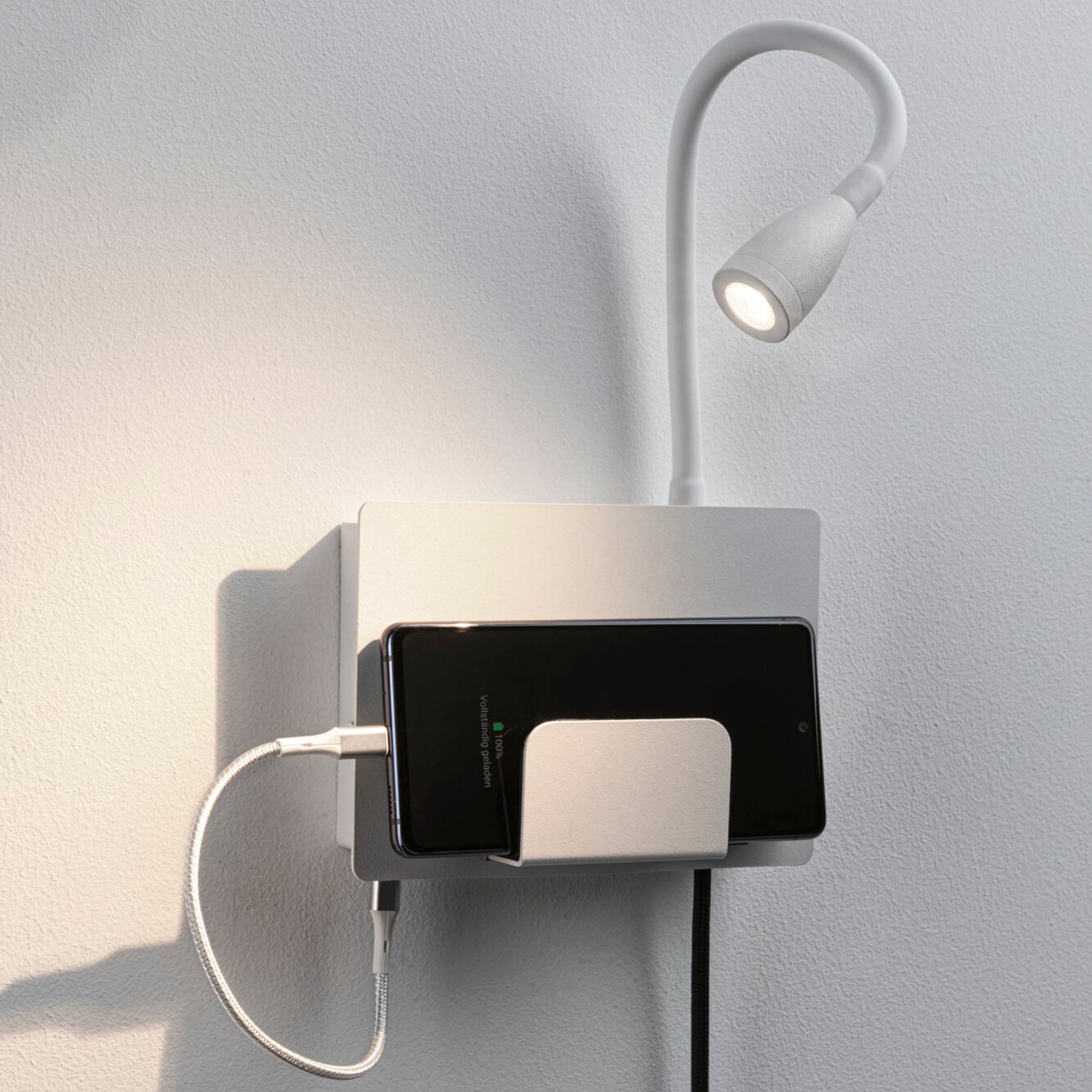 Paulmann - Halina 3.5W LED Wall Light with USB Charging Port in White Matt
