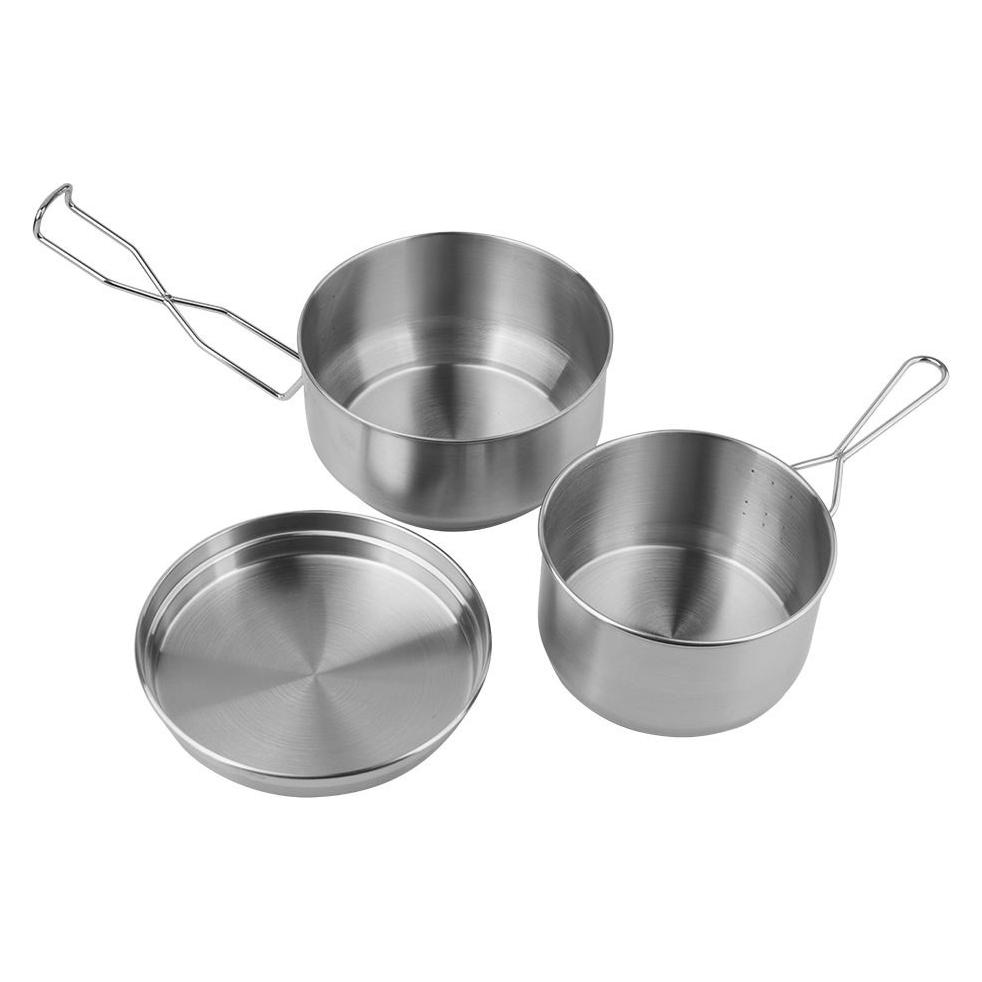Mil-tec 3-teiliges Outdoor-Kochgeschirr-Set Edelstahl (69588321)