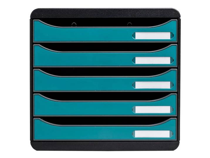 EXACOMPTA Module de classement Big Box Plus 5 tiroirs Skandi - Bleu Pacifique