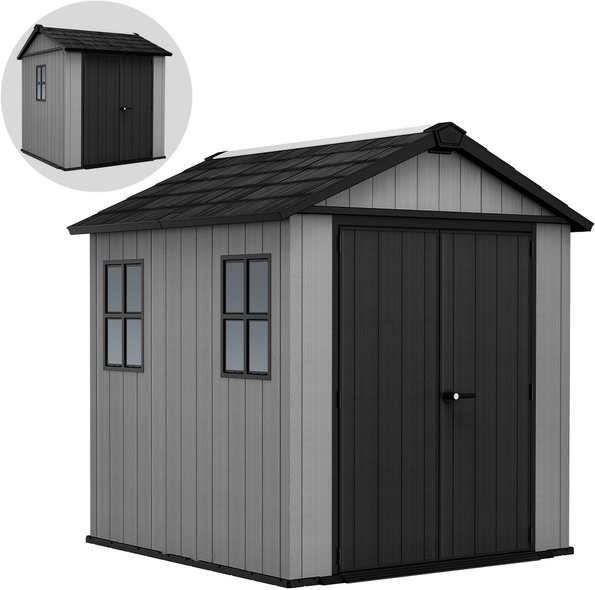 Keter Newton plus 757/775 - Gerätehaus mit Fenstern - 230x223.8x246 cm
