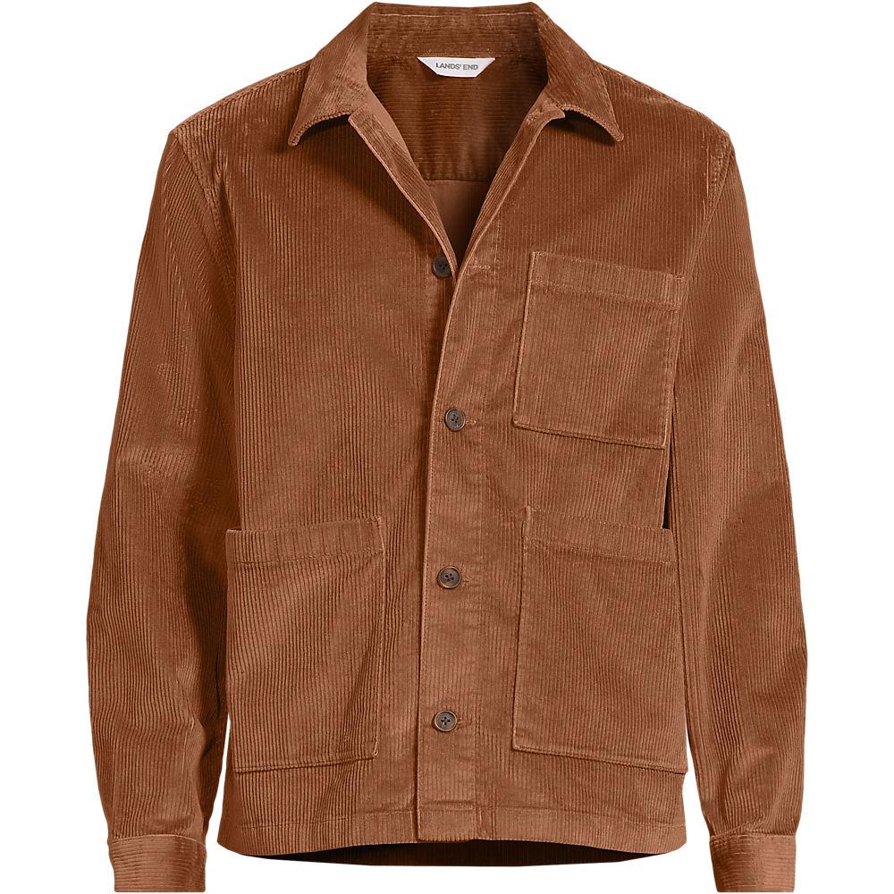 Cord-Jacke im Worker-Stil für Herren, Herren, size: regular, Orange, Elasthan/Baumwoll-Mischung, by Lands' End