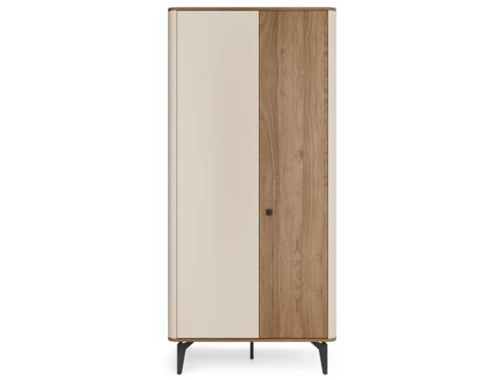 BEAUTY SOFA Kleiderschrank Aurora 2-türig 88 cm mit Kleiderstange und Regalfächern, Schrank auf hohen Beinen, Tip-ON, Cashmere/Royal Nussbaum