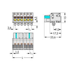 WAGO Buchsengehäuse-Kabel 2721 Polzahl Gesamt 5 Rastermaß: 5 mm 2721-105/008-000 100 St.