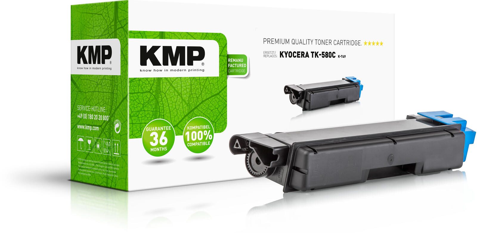 KMP Toner K-T49 cyan kompatibel zu KYOCERA TK-580C 2892,0003