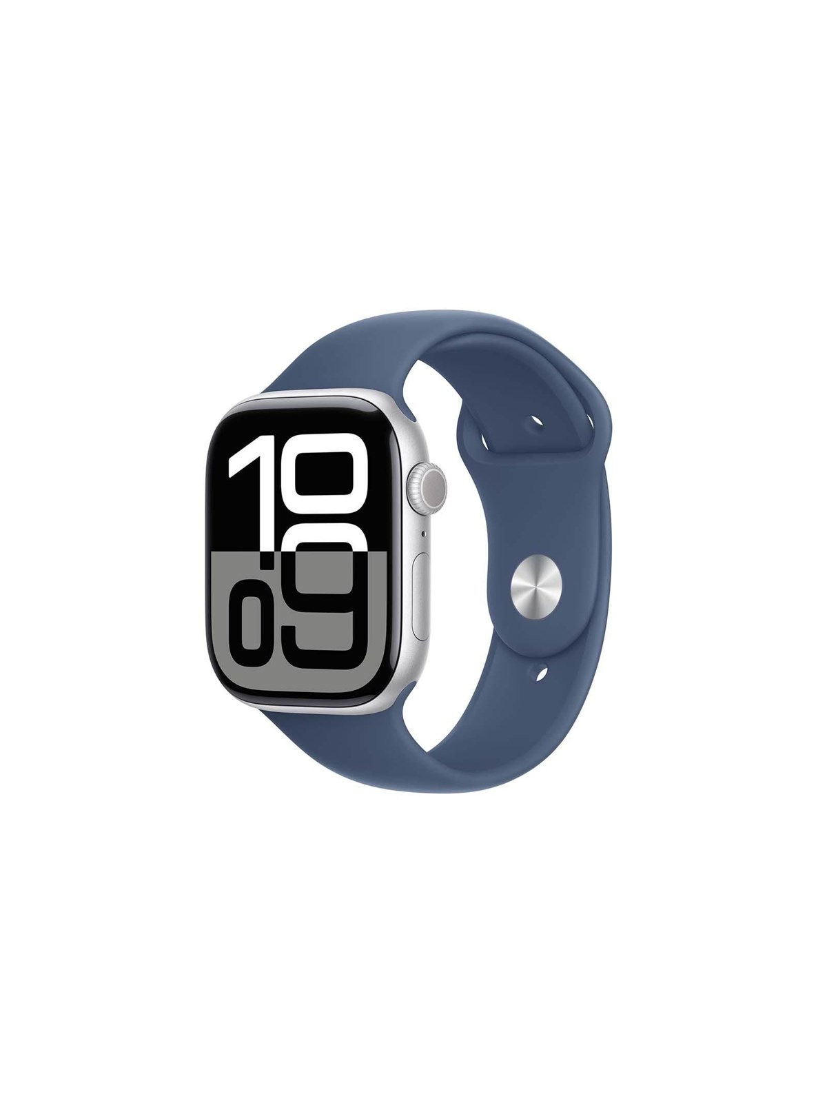 Apple Watch Series 10 GPS 46mm - Silver Aluminium Case with Denim Sport Band - S/M