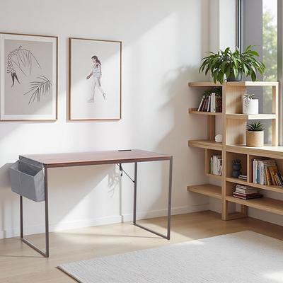JJS Compact Computer Desk - Simple Modern Writing Desk for Small Spaces, Home Office & Student Study
