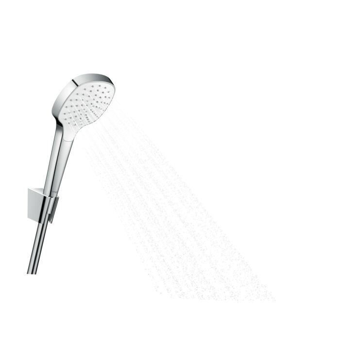 hansgrohe Croma Select E 1jet Wannenset 26424400 weiss-chrom, 125 cm Schlauch Isiflex