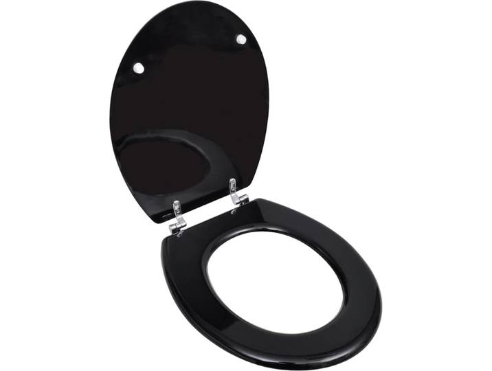 vidaXL Siège de toilette MDF Couvercle Design simple Noir