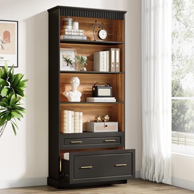 BLUEBELL "72"" Tall Modern Bookcase Book Shelf for Living Room"