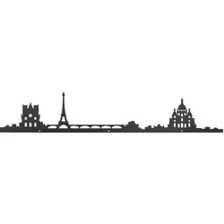 Wanddeko Skyline Schwarz