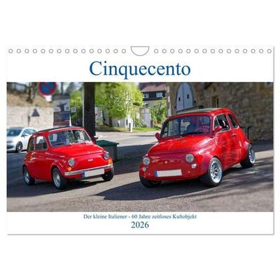 Cinquecento Der kleine Italiener - 60 Jahre zeitloses Kultobjekt (Wandkalender 2026 DIN A4 quer), CALVENDO Monatskalender