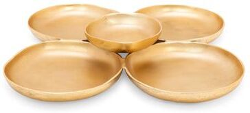 Classic Touch "14.25""D Gold Metal 5 Cluster Bowl - 14.25""D x 2.25""H"