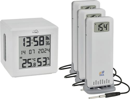 TFA Dostmann TFA.me Starter Set WLAN Gateway ID-01 mit 3 Sendern ID-A3 Funk-Thermometer digital Weiß 35.8104.02