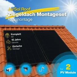 Ziegeldach (Pfanne) Montagset für 2 Solarmodule - JurSolRoof