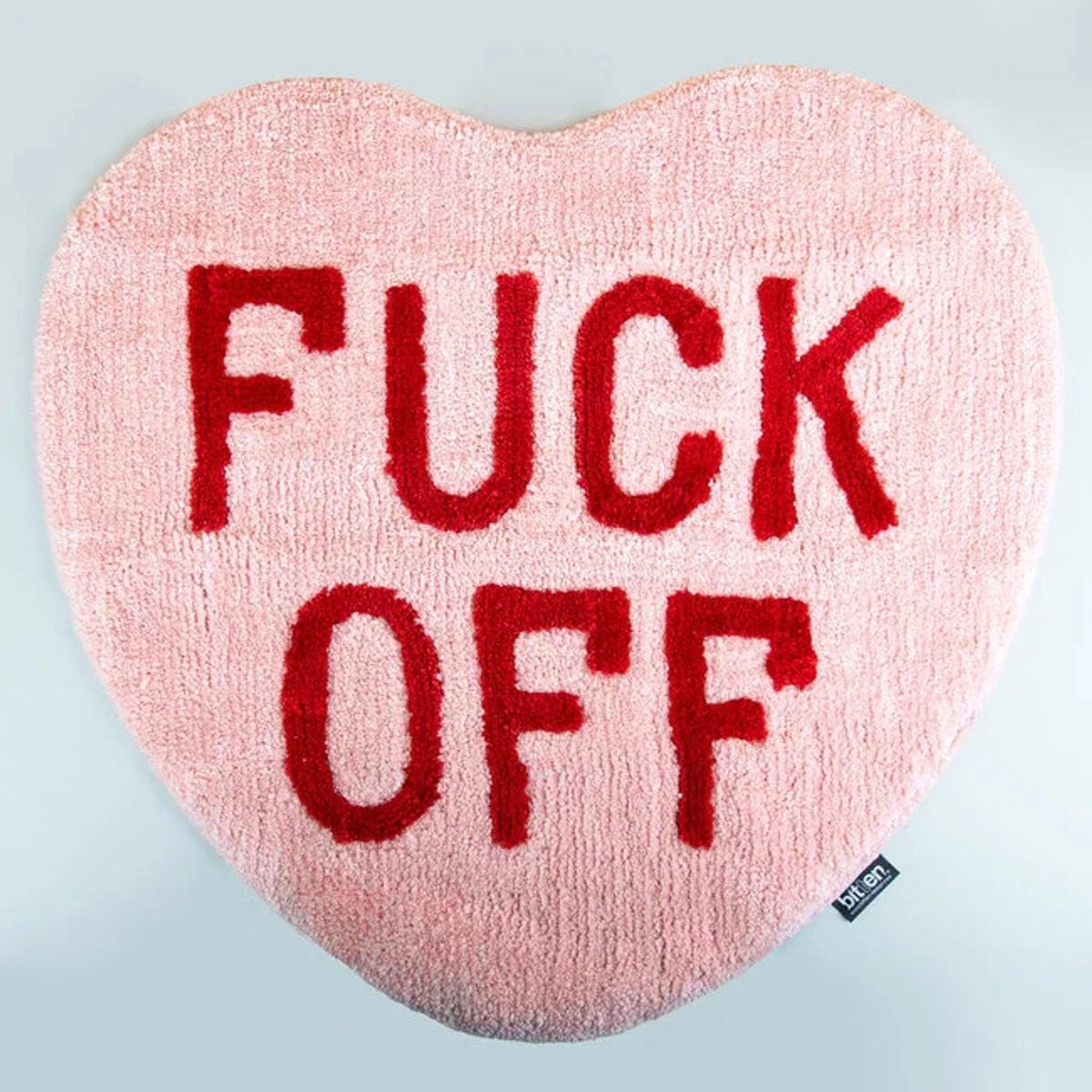 Bitten Badmat Fuck Off Hart - Vloerkleed voor badkamer, hal of slaapkamer