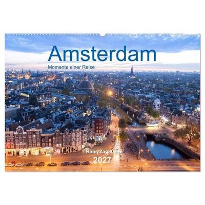 Amsterdam - Momente einer Reise (Wandkalender 2027 DIN A2 quer), CALVENDO Monatskalender