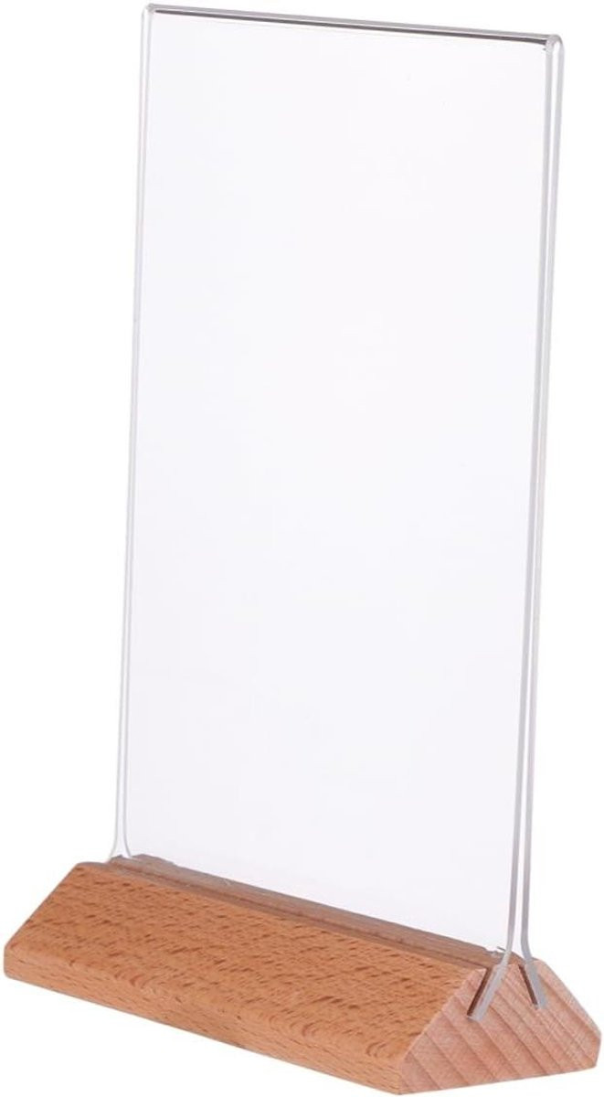Acryl Bordhouder Transparante Menuhouder Displaystandaard T-vorm 17,5 x 10 cm