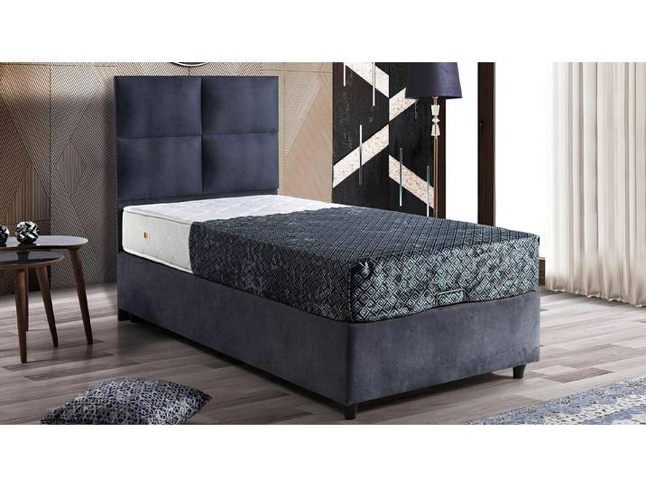 JVmoebel Polsterbett Elegantes Polsterbett in Schwarz mit hochwertiger Stoffverarbeitung (Bett), Made in Europa
