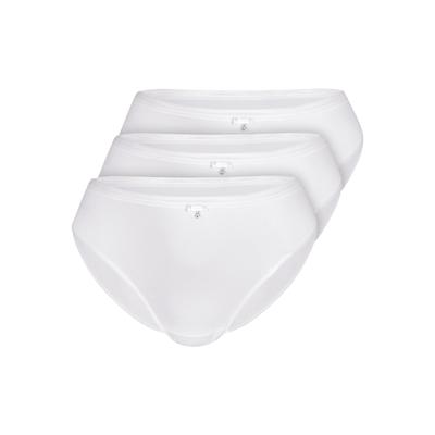 Slip SASSA "3er Pack Slip SENSUAL PEBBLE", Damen, Gr. 38, 3 Stk., Mikrofaser, weiß, Mikrofaser, , figurbetont, Unterhosen Slip