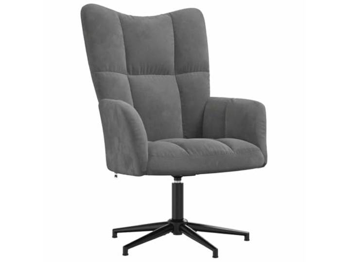 vidaXL Relaxsessel, Sessel Drehbar mit Stahlgestell, Relaxstuhl Polsterstuhl mit Armlehne, Fernsehsessel Polstersessel Wohnzimmer, Modern, Dunkelgrau Samt