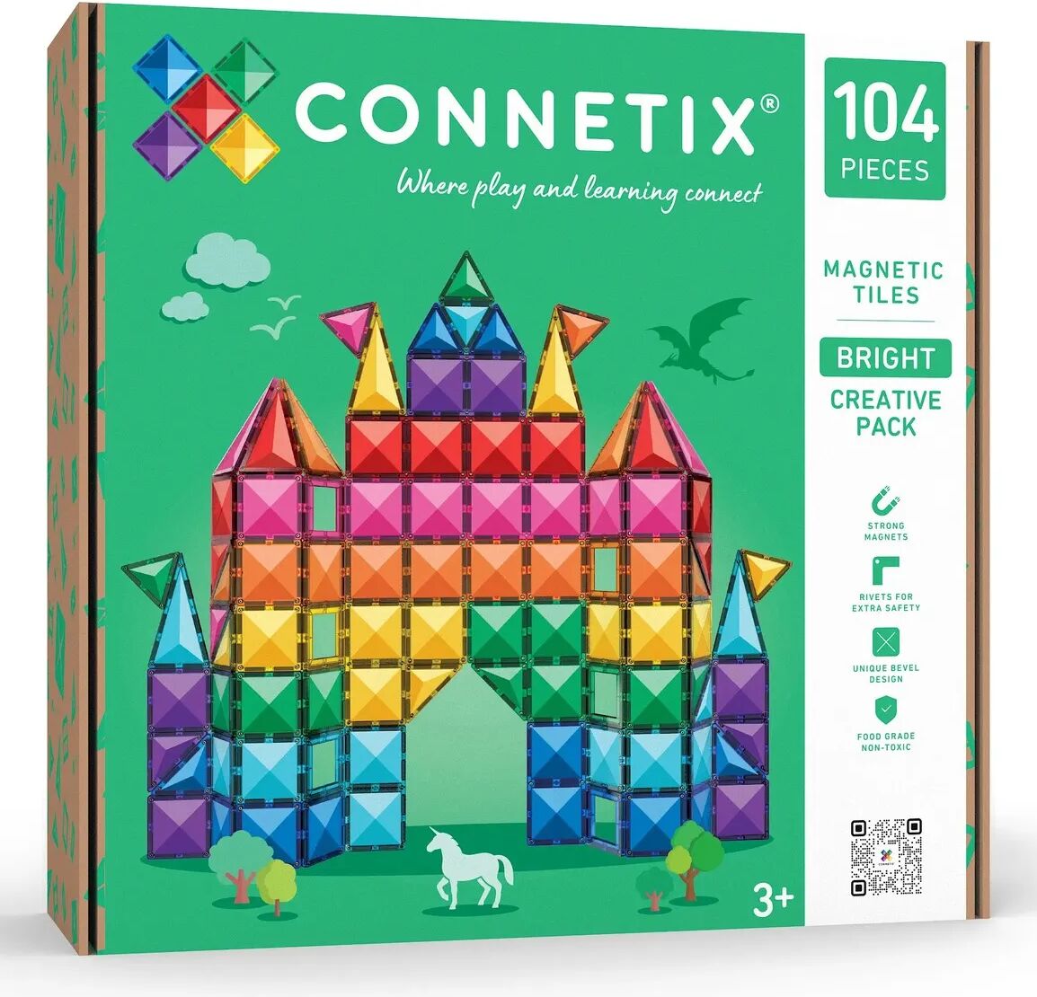 Connetix Creative pack - 104 pièces Rainbow taille unique