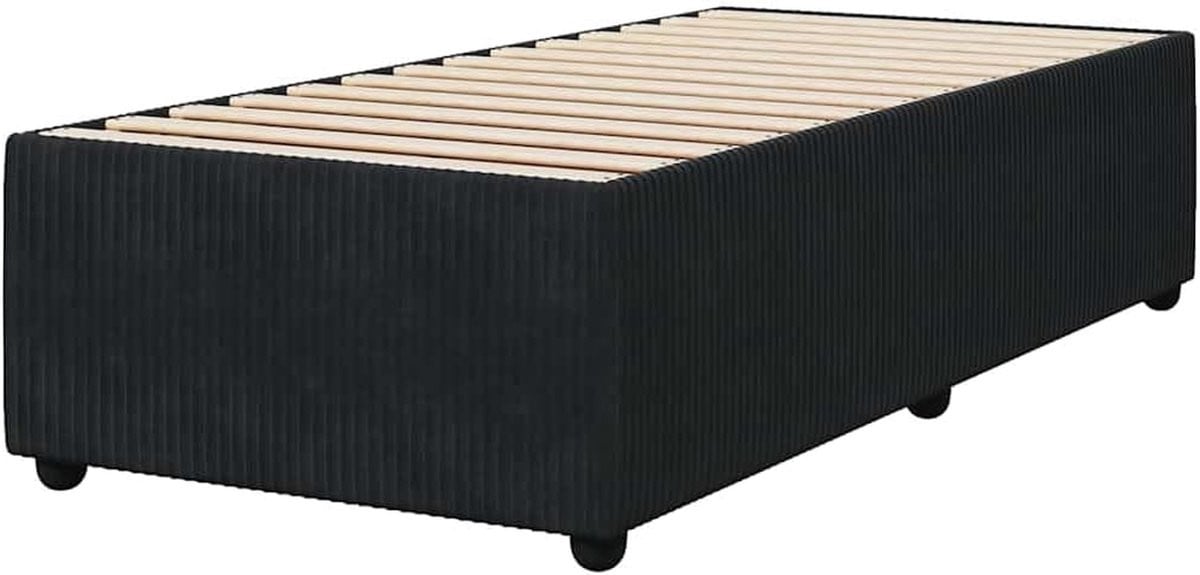 Bedframe Fluweel Eenpersoonsbed Zwart 90x200 cm