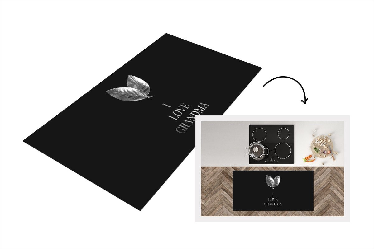 KitchenYeah Keukenloper Oma Liefste Oma Zwart Wit Vinyl B/D: 120 x 60 cm