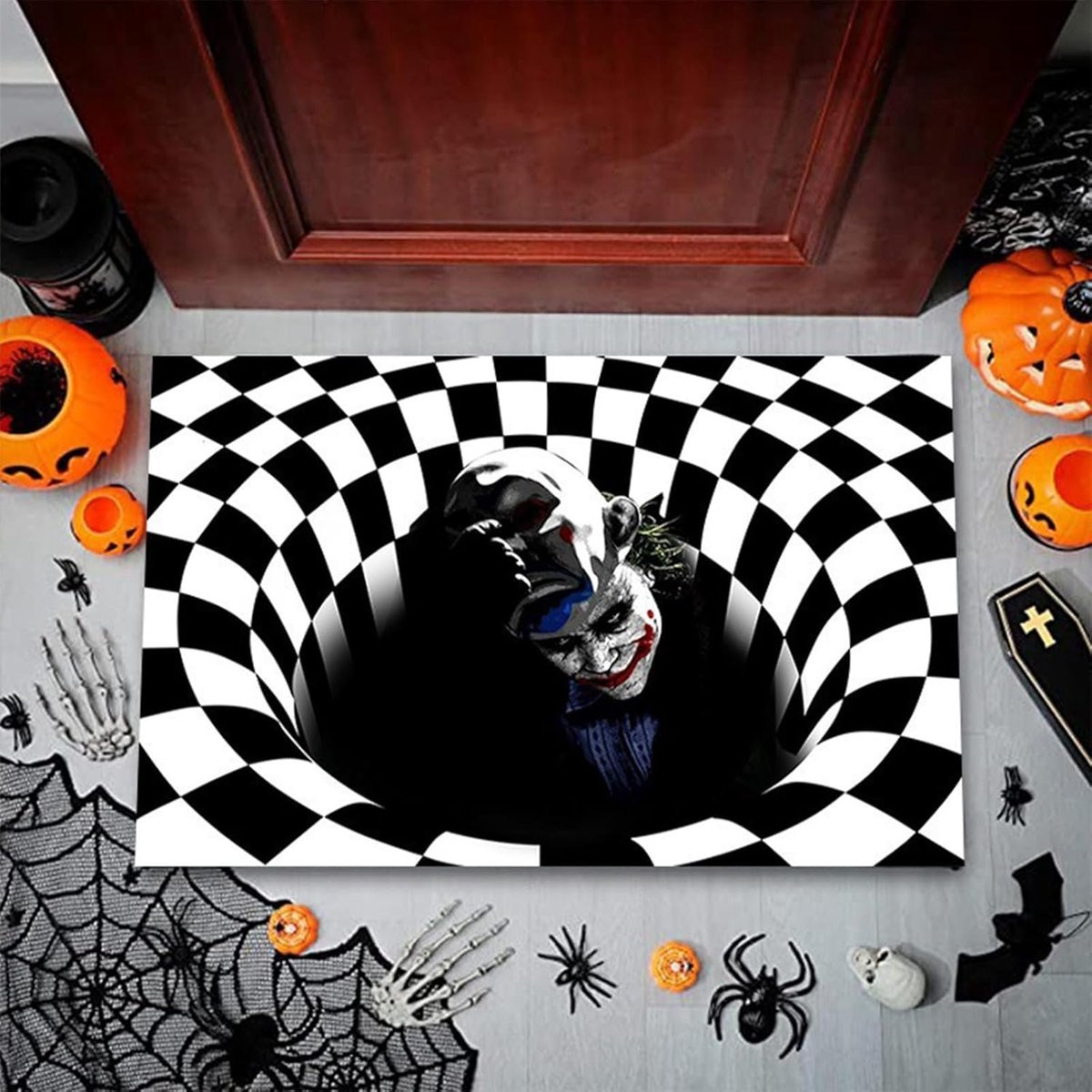 Deurmat Halloween Clown met 3D Stereo Design - Creepy Decoratie voor Binnen - 40 x 60 cm