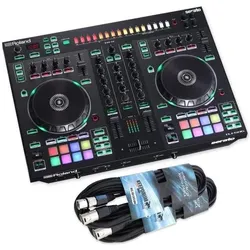 Roland DJ Controller DJ-505 2-Kanal DJ-Pult mit XLR Kabeln, DJ Controller