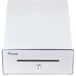 Equip Kassenschublade für Point of Sale (POS)-System, 4 Schein-/4 Münzfächer, herausnehmbare Münzschlitze, RJ11-Anschluss, Aluminium