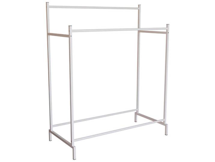Mid.you Kleiderständer, Weiss, Metall, 103x136x52 cm, standfeste Füsse, Jackenhalter, Schlafzimmer, Kleiderständer