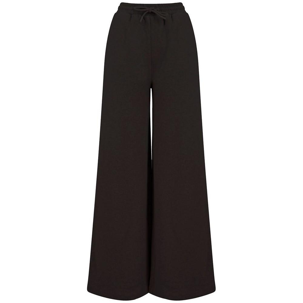 SF Women Dames/Dames Mode Duurzame Joggingbroek Met Wijde Pijpen (Zwart)
