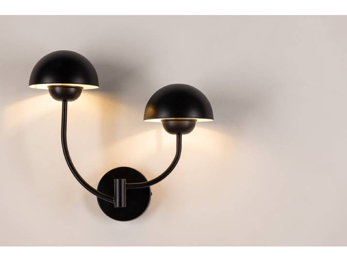 Wandleuchte „Noir Duo – Mit matt schwarzen Sockel - Schwarz - Luxusbetten24
