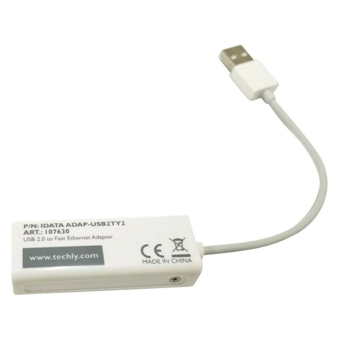 Techly IDATA ADAP-USB2TY2 Netzwerkkarte Ethernet (USB, USB 2.0, RJ45 (1x)) (IDATA ADAP-USB2TY2)
