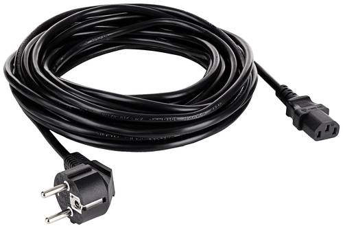 Akyga Strom Anschlusskabel [1x Schutzkontakt-Stecker - 1x Kaltgeräte-Buchse C13] 10m Schwarz