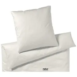Elegante Bettwäsche Solid - 135x200 cm + 40x80 cm	natur