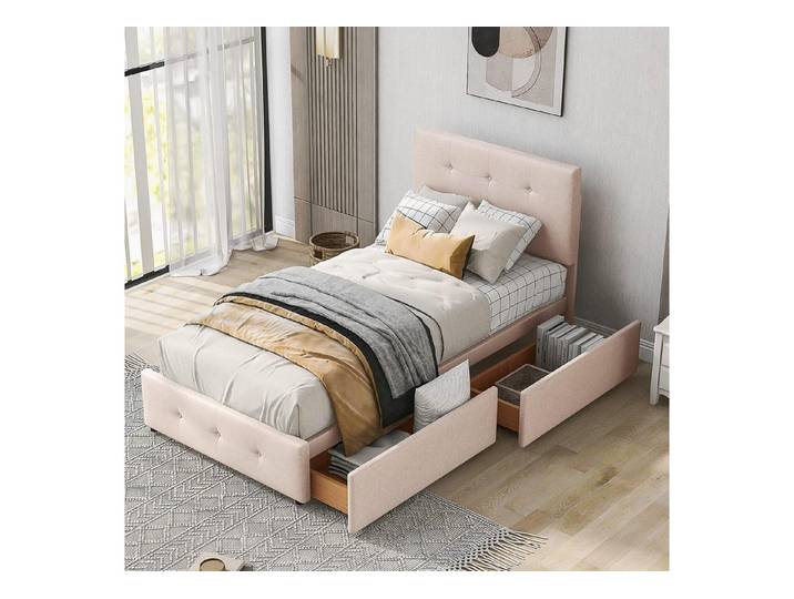 LuxusKollektion Polsterbett Polsterbett 90x200 mit Schubladen