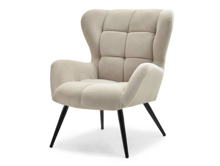 Compleo Sessel im modernen Stil mit Metallfüße, Veloursstoff NOLS
