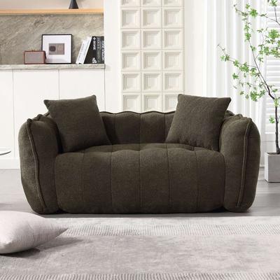 Chenille Bean Bag Chair Soft Loveseat Sofa with High Resilience Foam Core for 2 People