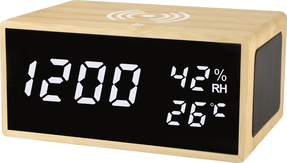 Just a Minute Multifunctionele wekker met draadloze oplader en draadloze speaker