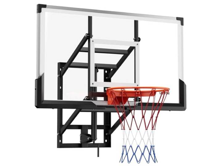 VEVOR Basketballkorb zur Wandmontage, Basketballkorb mit 1371,6 mm PC-Rückwand & 2,8 mm dickem Rückwandbrett, verdicktem Basketballnetz aus Nylonmischung, Basketballring Profi-Spielspaß