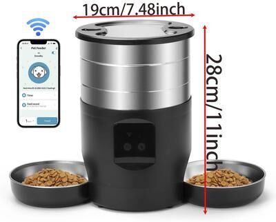 Uplifted Finds TuYa APP Automatic Pet Feeder And Smart Water Fountain Station 4.5l Wifi Black B