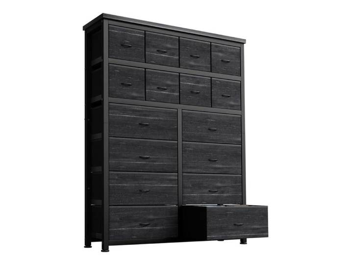 Commode de rangement en tissu - LUNSY - 16 tiroirs spacieux - Tissu cationique ultra résistant - Cadre en acier solide