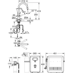 Grohe, Küchenarmatur, Blue Professional C-Auslauf Set