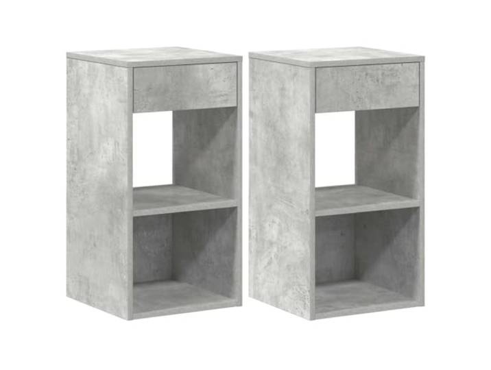 Coespram 2er Set Nachttische Betongrau 35x34x66,5 cm Nachtschrank Praktisches 2er-Set Beistellschränke fürs Schlafzimmer mit Schubfach und 2 offenen Ablagen für geordnete Aufbewahrung.