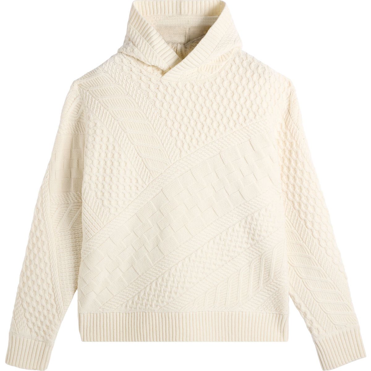 J.Lindeberg Savio Cable Knit Hoodie tofu (A061) M FMKW16366-A061-M