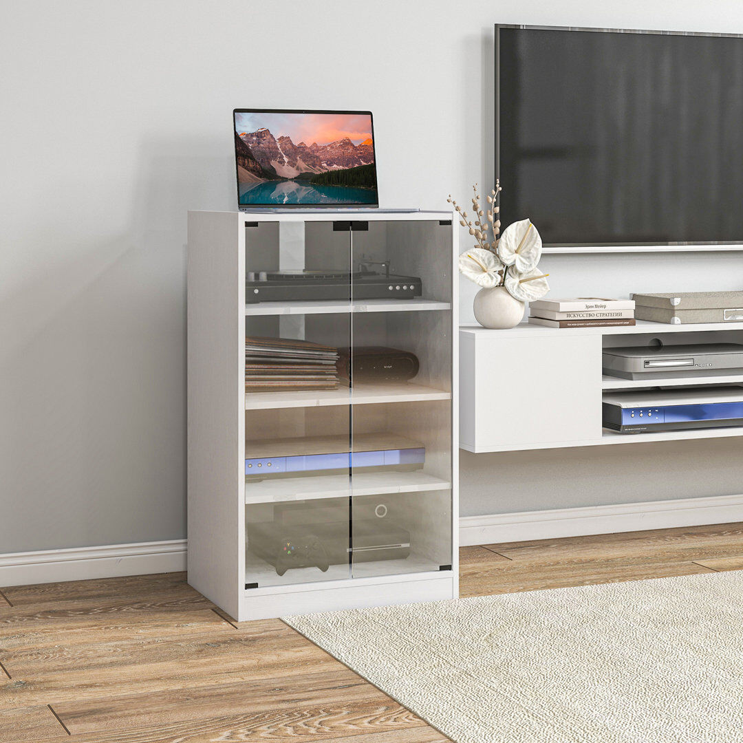 HOMCOM TV Stand for TVs up to 24" White Wood-Effect 24"