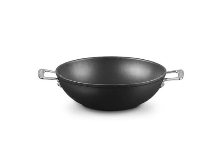 Le Creuset Aluminium-Antihaft Wok, Ø 28 cm, PFOA-frei, Für alle Herdarten inkl. Induktion geeignet, Anthrazit/Silber