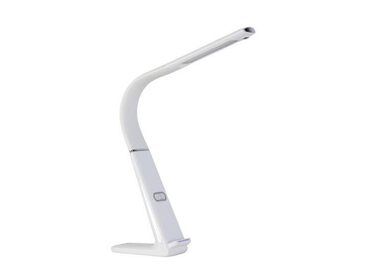 Novel Led-Schreibtischleuchte, Weiss, Kunststoff, Uni, 13x48x6.5 cm, USB-Anschluss zum Laden von Smartphones, USB-Anschluss zum Laden von Kameras, USB-Anschluss zum Laden von I-Phones, Flexarm, kabelloses Laden, Farbtemperaturwechsler, einfach zu transportieren, Lampen & Leuchten, Innenbeleuchtung, Tischlampen, Schreibtischlampen