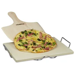 Relaxdays, Pizza Zubehör, Pizzastein Set